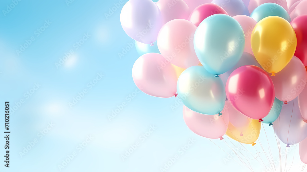 Celebration background with balloon decoration with copy space