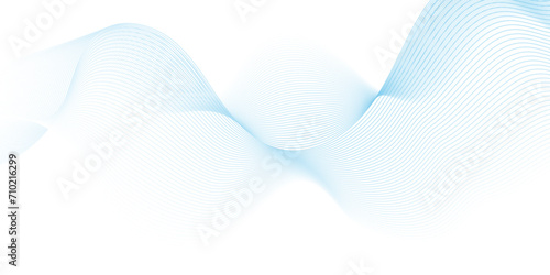 Abstract blend blue wave line science and technology futuristic blue waves curve lines banner background design. Vector illustration. Modern music, template abstract design flowing particles wave. photo