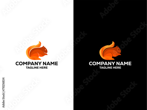 Unique colorful vector squirrel logo design