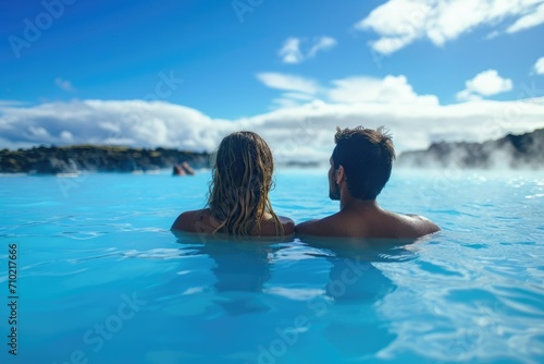 Icy Romance  Witness a Couple s Poolside Retreat in Iceland s Blue Lagoon  Celebrating Passion  Valentine s Day  Honeymoon - A Perfect Blend of Seduction and Relaxation in Exclusive Arctic Tranquility