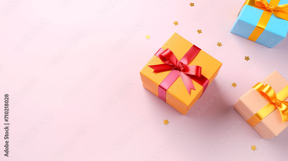 Gift box background with copy space for Christmas gifts, holidays or birthdays Gift box background with copy space for Christmas gifts, holidays or birthdays