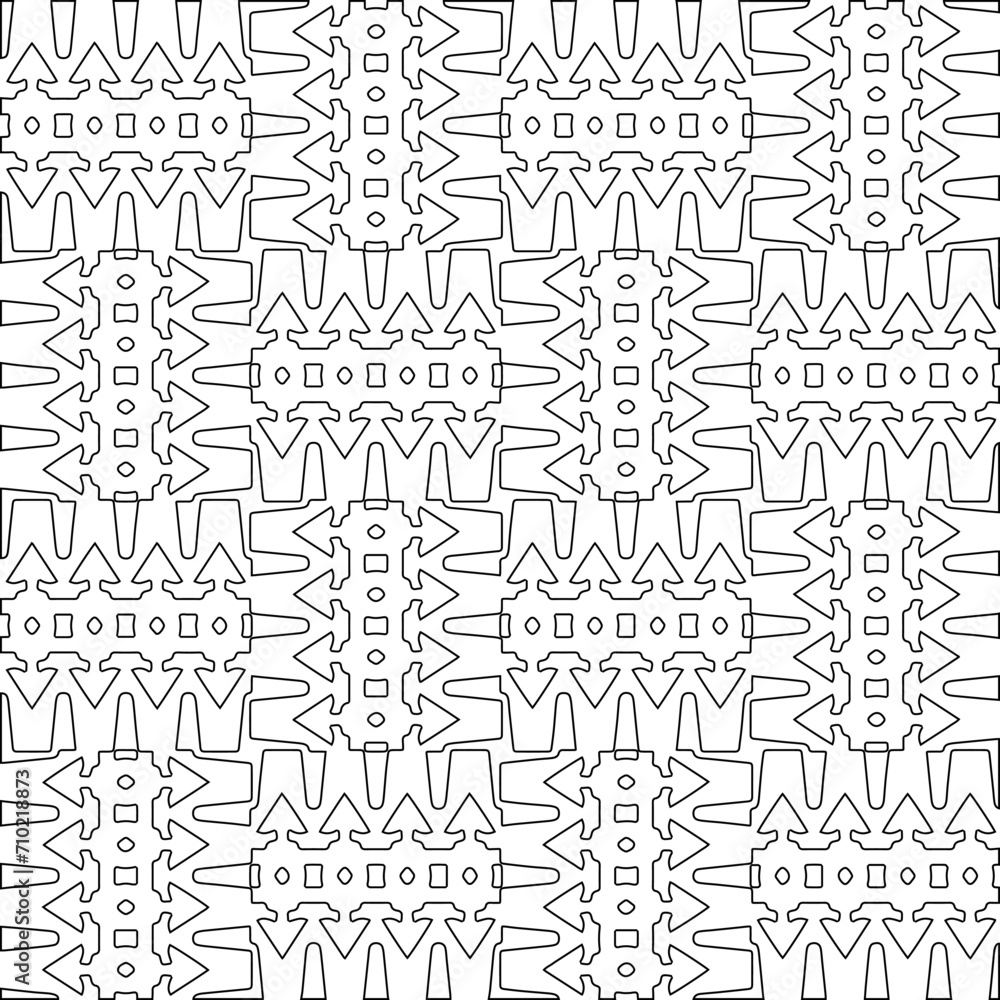 Abstract shapes.Patterns from lines.White wallpaper. Vector graphics for design, textile, decoration, cover, wallpaper, web background, wrapping paper, fabric, packaging. Repeating pattern.