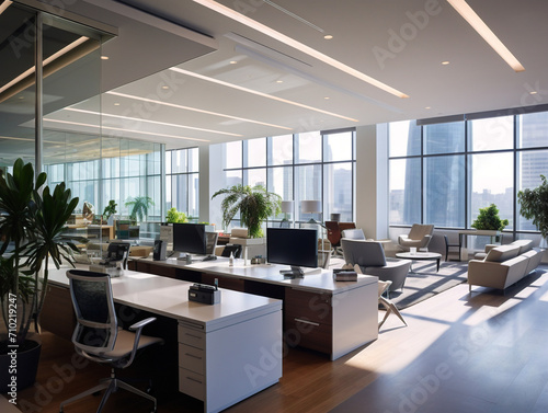 Sleek and modern corporate office space with stylish furnishings, captured in image 00052 02 rl.