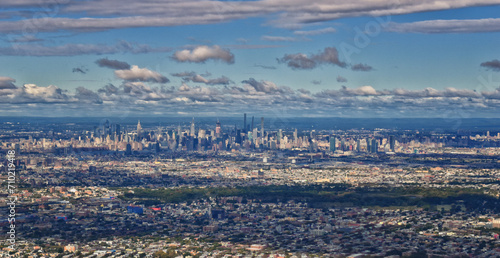 Εκτύπωση καμβά Manhattan City line from airplane
