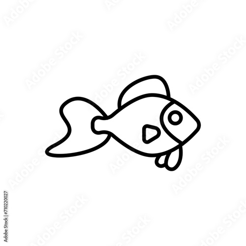 Fish outline icons, minimalist vector illustration ,simple transparent graphic element .Isolated on white background