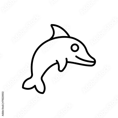 Dolphin outline icons  minimalist vector illustration  simple transparent graphic element .Isolated on white background