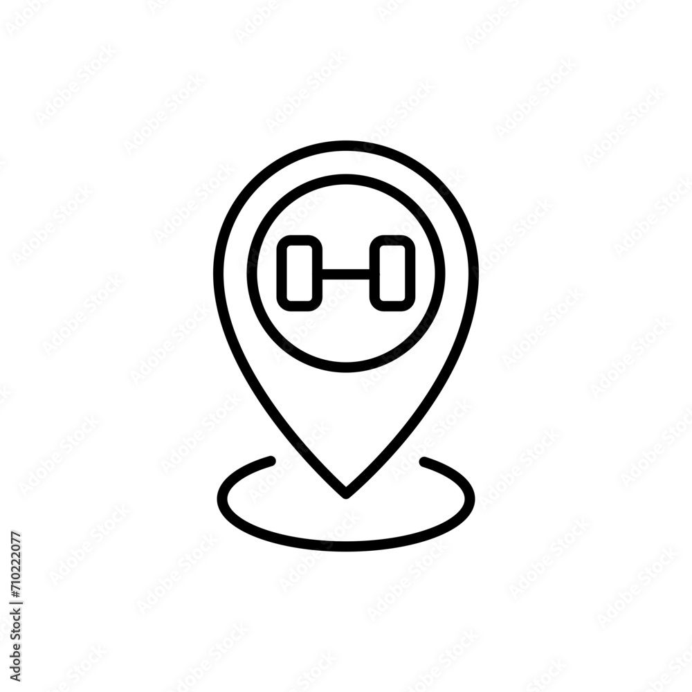 Fitness location outline icons, minimalist vector illustration ,simple transparent graphic element .Isolated on white background Fitness location outline icons, minimalist vector illustration ,simple transparent graphic element .Isolated on white background