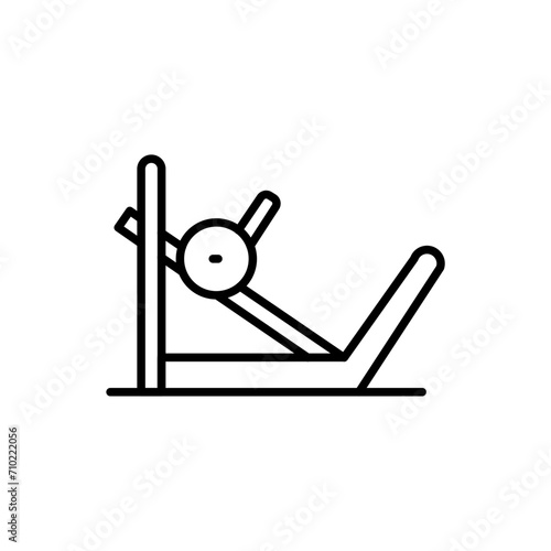Leg press outline icons, minimalist vector illustration ,simple transparent graphic element .Isolated on white background