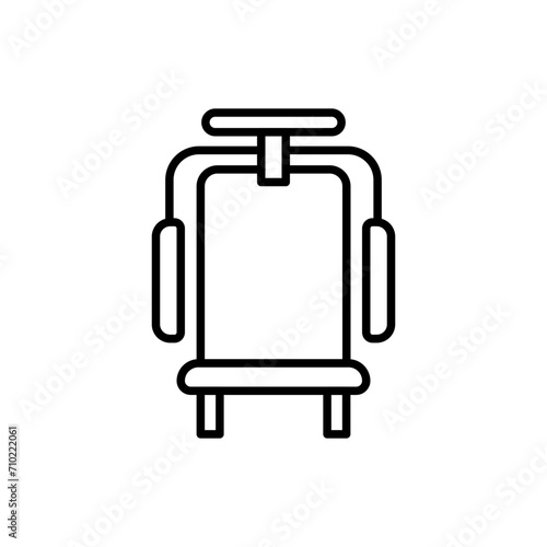Chest press outline icons, minimalist vector illustration ,simple transparent graphic element .Isolated on white background