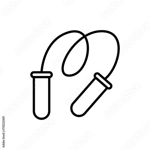 Jumping rope outline icons, minimalist vector illustration ,simple transparent graphic element .Isolated on white background