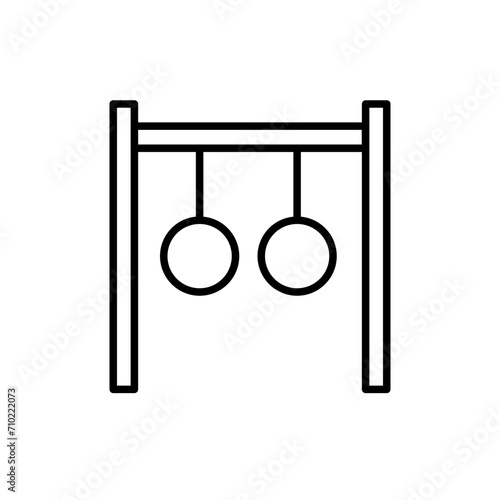 Gym rings outline icons, minimalist vector illustration ,simple transparent graphic element .Isolated on white background