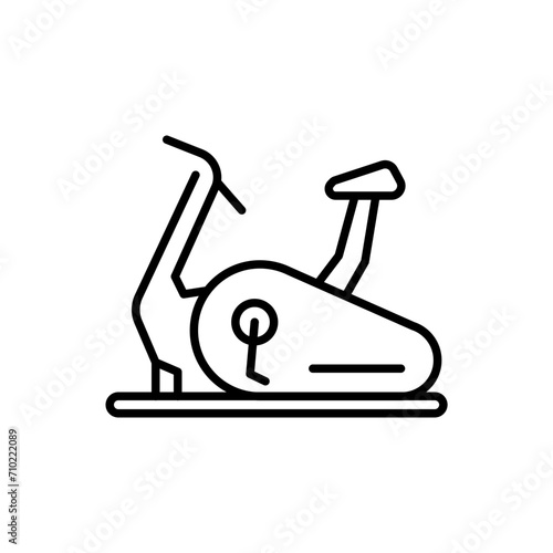Exercise bike outline icons, minimalist vector illustration ,simple transparent graphic element .Isolated on white background