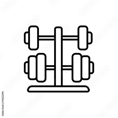 Dumbbell outline icons, minimalist vector illustration ,simple transparent graphic element .Isolated on white background