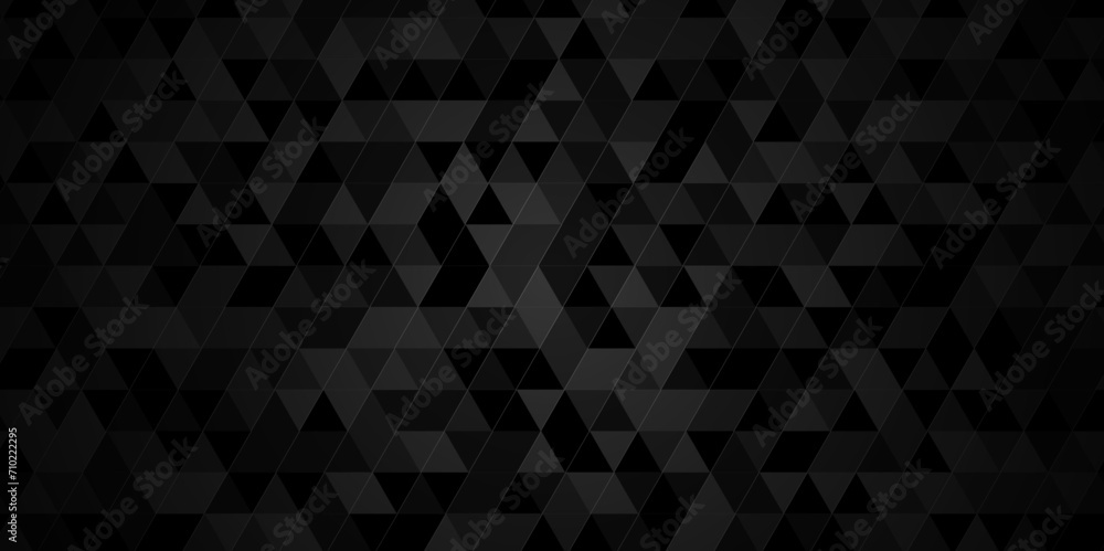 Abstract Black and gray square triangle tiles pattern mosaic background. Modern seamless geometric dark black pattern low polygon and lines Geometric print composed of triangles. - obrazy, fototapety, plakaty 