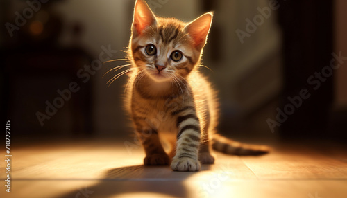 Cute kitten playing, staring, and looking at camera generated by AI © Jeronimo Ramos