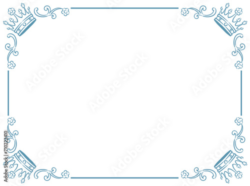 王冠を使ったアンティークな装飾フレーム。ベクター素材
