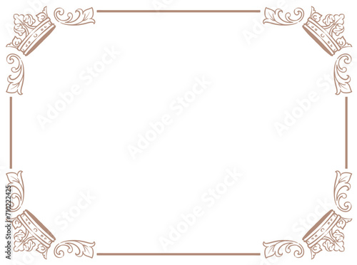 王冠を使ったアンティークな装飾フレーム。ベクター素材