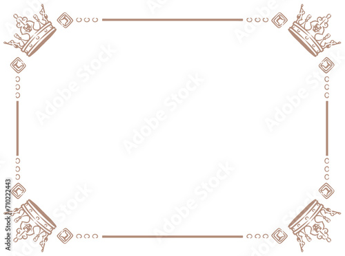 王冠を使ったアンティークな装飾フレーム。ベクター素材