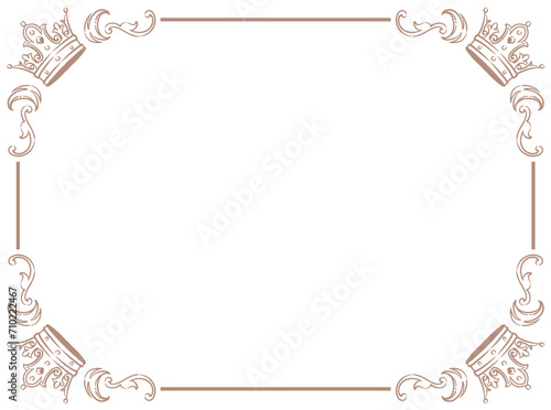 王冠を使ったアンティークな装飾フレーム。ベクター素材