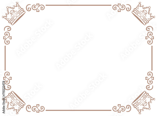 王冠を使ったアンティークな装飾フレーム。ベクター素材