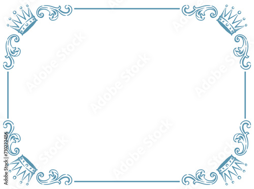 王冠を使ったアンティークな装飾フレーム。ベクター素材