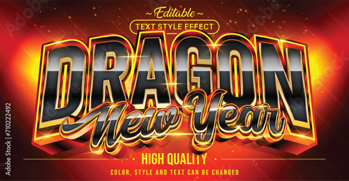 Editable text style effect - Dragon New Year text style theme.