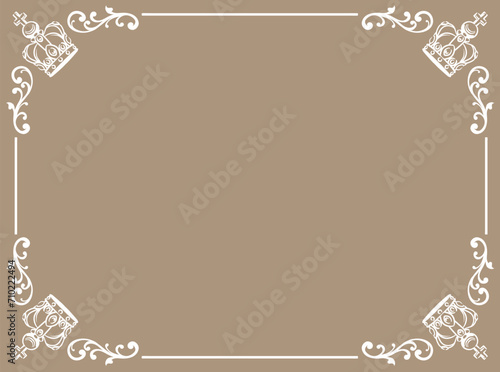 王冠を使ったアンティークな装飾フレーム。ベクター素材