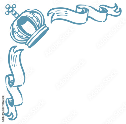 王冠を使ったアンティークな装飾。フレームが作れます。ベクター素材