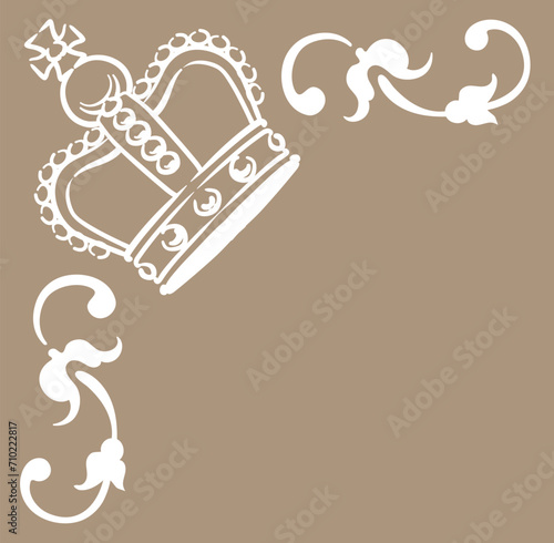 王冠を使ったアンティークな装飾。フレームが作れます。ベクター素材