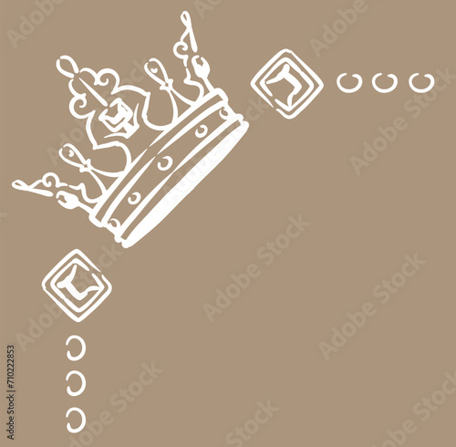 王冠を使ったアンティークな装飾。フレームが作れます。ベクター素材