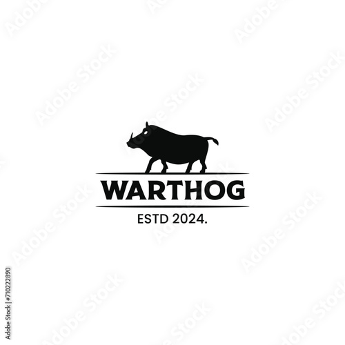 warthog simple vector logo illustration design retro vintage photo