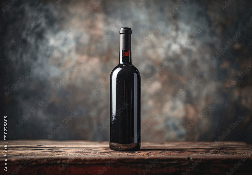 Bottle of wine on wooden table background. wine shop Bottle of wine on wooden table background. wine shop