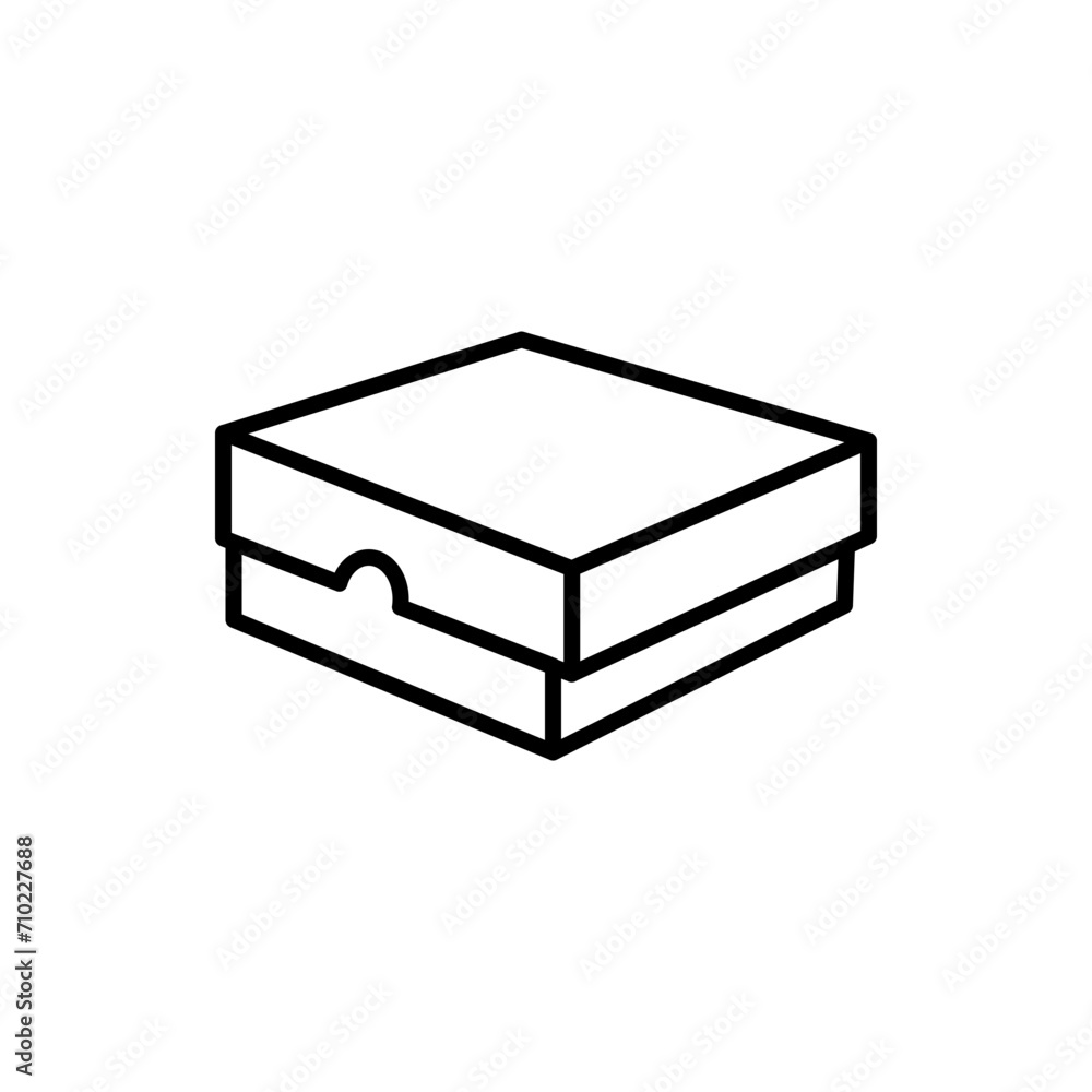 Obraz premium Pizza box outline icons, minimalist vector illustration ,simple transparent graphic element .Isolated on white background