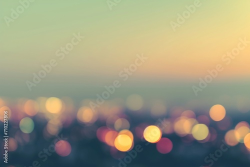 Vintage style blur city background rooftop view of cityscape business building landscape night lights bokeh