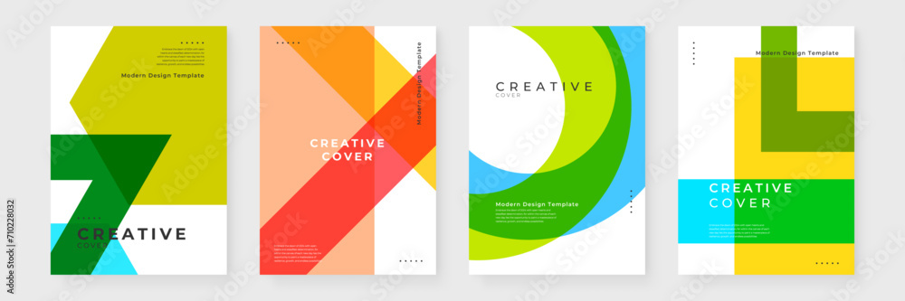 Colorful colourful vector creative design abstract shapes cover. Minimalist simple colorful poster for banner, brochure, corporate, website, report, resume, and flyer - obrazy, fototapety, plakaty 