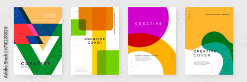 Colorful colourful vector creative design abstract shapes cover. Minimalist simple colorful poster for banner, brochure, corporate, website, report, resume, and flyer