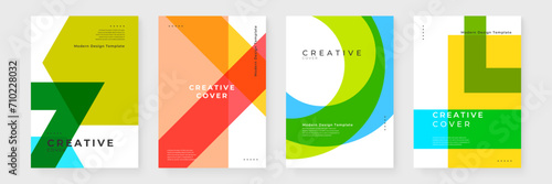 Colorful colourful vector creative design abstract shapes cover. Minimalist simple colorful poster for banner, brochure, corporate, website, report, resume, and flyer photo