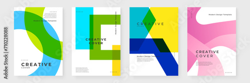 Colorful colourful vector creative design covers with abstract shapes. Minimalist simple colorful poster for banner, brochure, corporate, website, report, resume, and flyer
