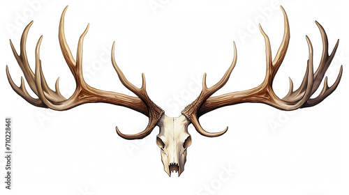 antlers illustration on white isolated background