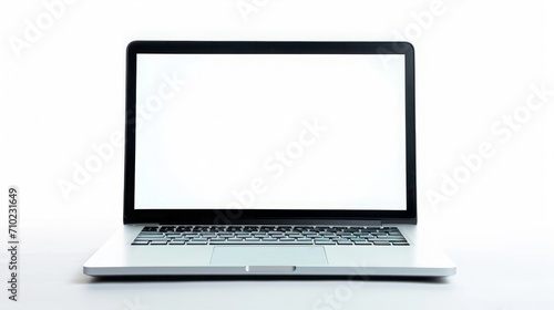 Blank Screen Laptop Isolated on White Background. Useful for Mock Up
