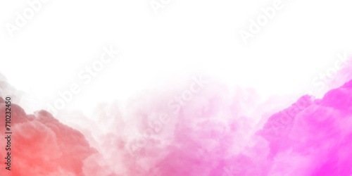 Horizontal white smoke isolated on transparent background. Space for text.