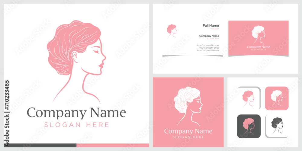 Woman Face Beauty Logo Woman Face Beauty Logo