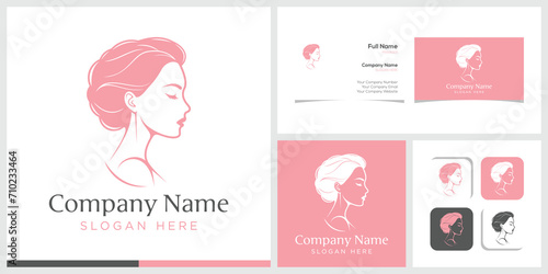 Woman Face Beauty Logo
