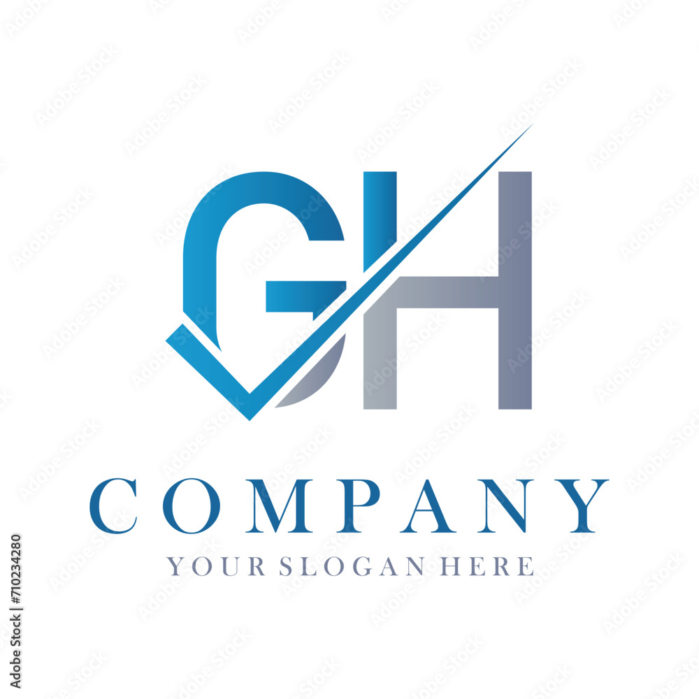 GH Letter Logo Design Template Vector. Creative initials letter GH logo concept. GH Letter Logo Design Template Vector. Creative initials letter GH logo concept.