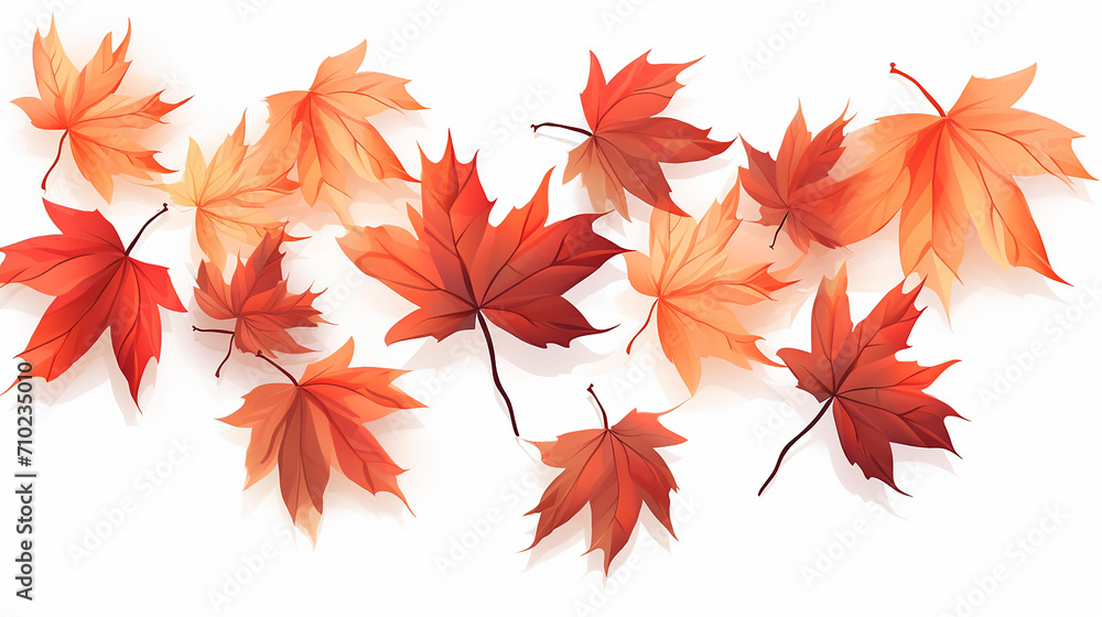 maple leaves illustration on white isolated background maple leaves illustration on white isolated background
