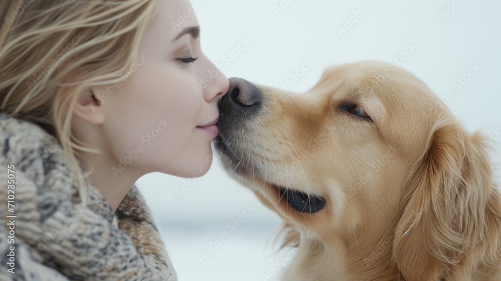 Imagem mostrando a conexão e amor entre o humano e seu cão Imagem mostrando a conexão e amor entre o humano e seu cão