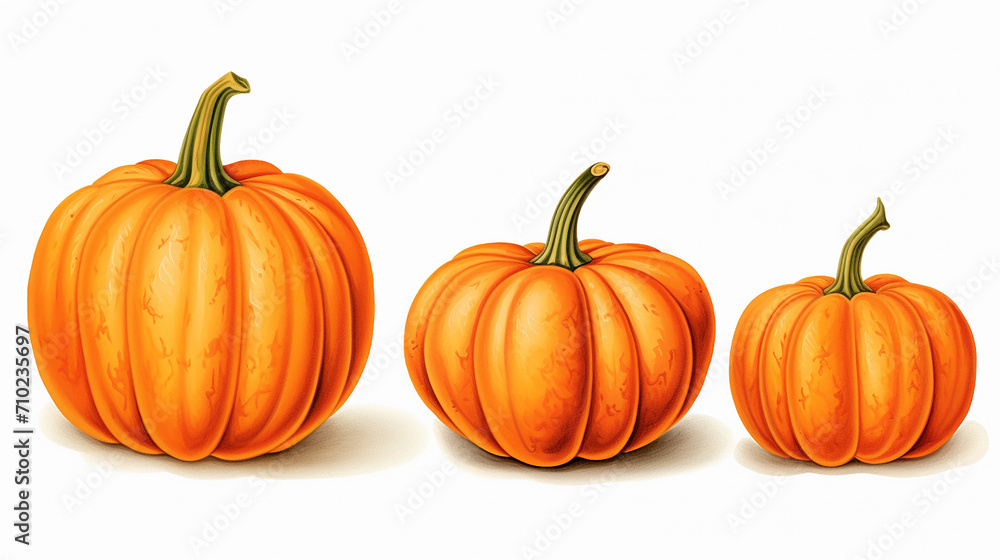 pumpkin illustration on white isolated background