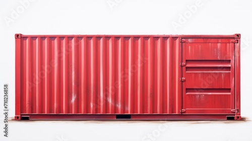 A blue shipping container, white background, in a watercolor style, white background.