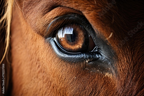 Horse s contemplative eye portrait