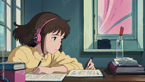 girl listening to a song